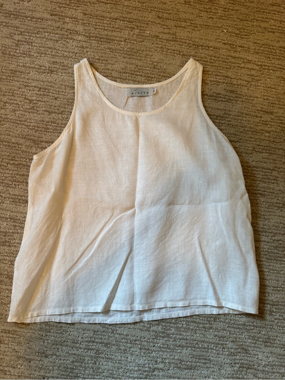 Lightweight White Linen Tank Top
